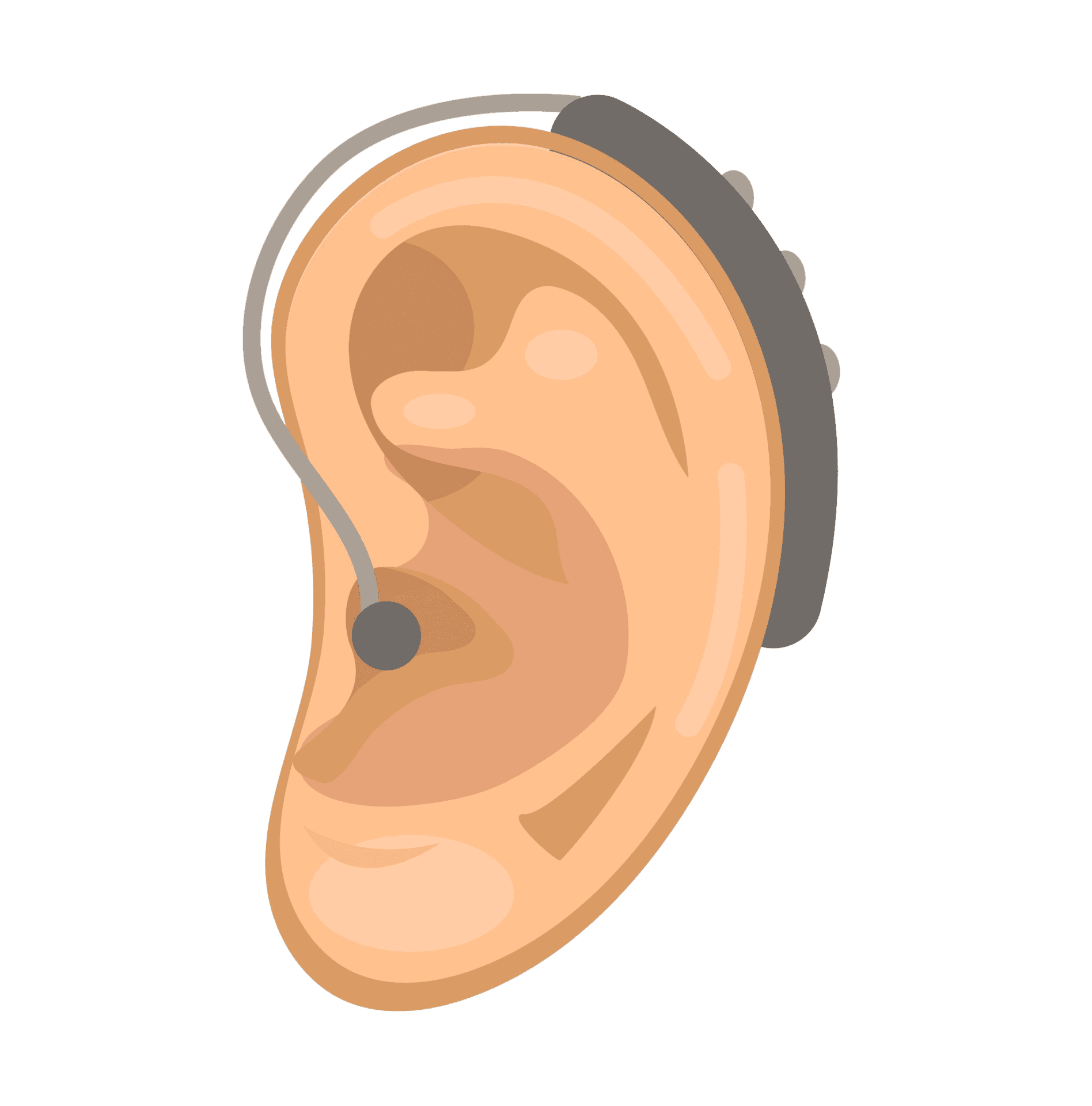Ear icon in isometric 3d style isolated on white background