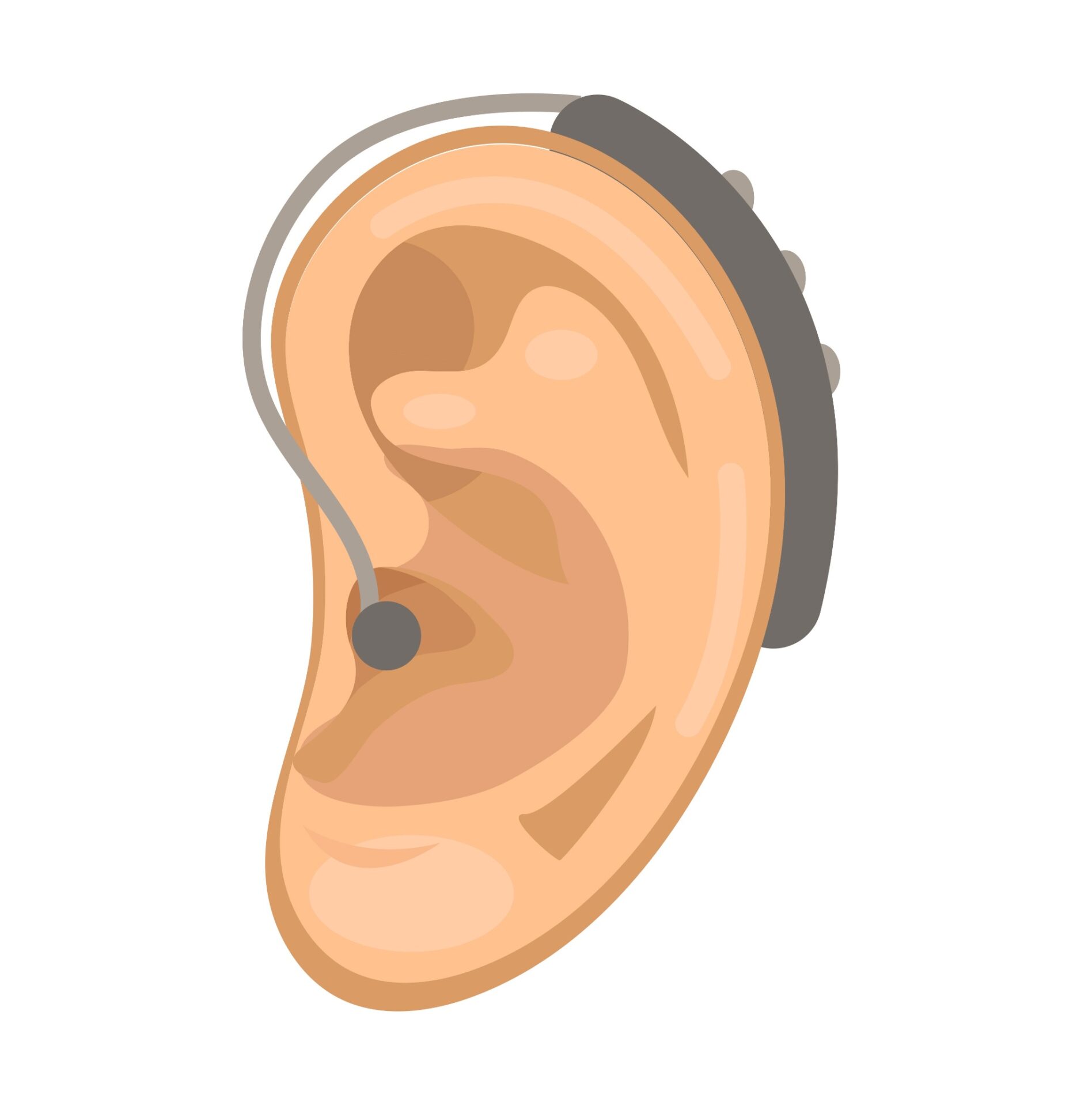 Ear icon in isometric 3d style isolated on white background